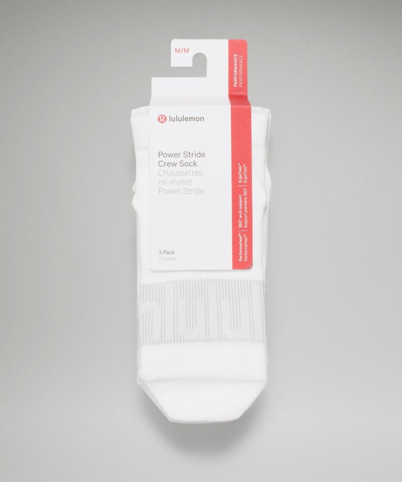 Lululemon Women's Power Stride Crew Socks *3 Pack White Online Outlet Sale