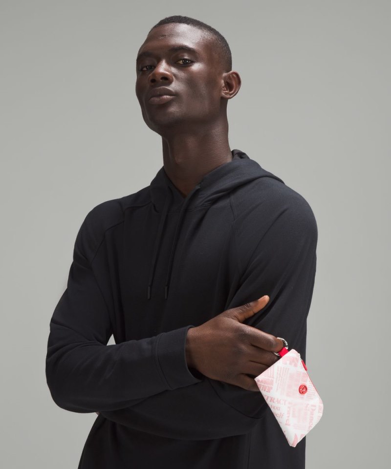 Lululemon Clippable Card Pouch *Manifesto Print White / Lulu Red Online Outlet Sale
