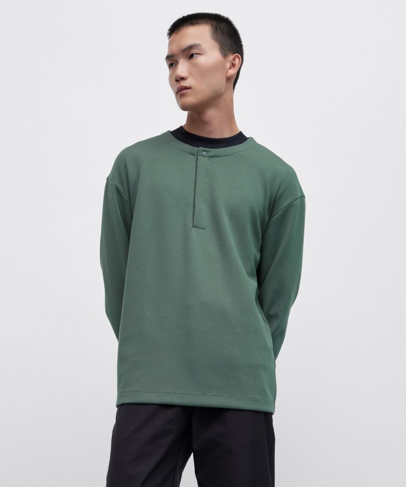 Lululemon Softstreme Oversized-Fit Long-Sleeve Henley Dark Forest Online Outlet Sale