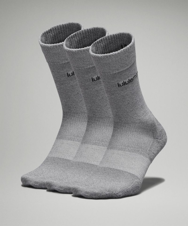 Lululemon Men's Daily Stride Comfort Crew Socks *3 Pack Heather Grey Online Outlet Sale