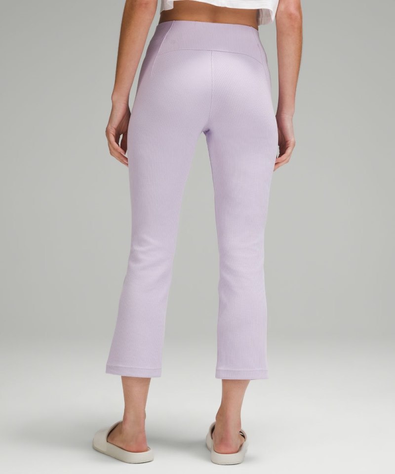 Lululemon Ribbed Softstreme Zip-Leg High-Rise Cropped Pant 25" Lilac Ether Online Outlet Sale