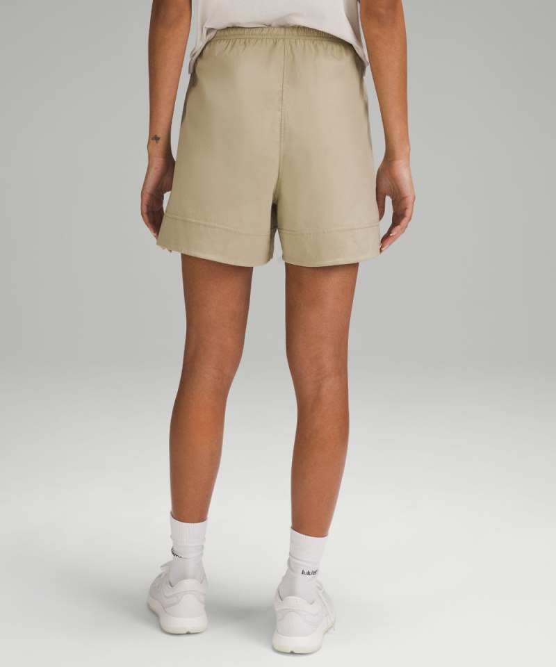 Lululemon Cotton-Blend Poplin High-Rise Short 4" Compass Khaki Online Outlet Sale