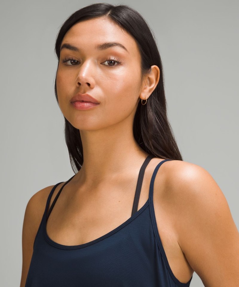 Lululemon Modal Silk-Blend Spaghetti Strap Tank Top True Navy Online Outlet Sale