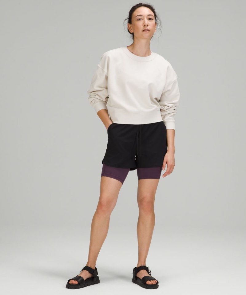 Lululemon Softstreme Perfectly Oversized Cropped Crew White Opal Online Outlet Sale