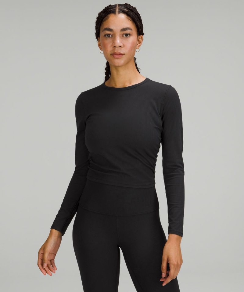 Lululemon All It Takes Ribbed Nulu Long-Sleeve Shirt Black Online Outlet Sale