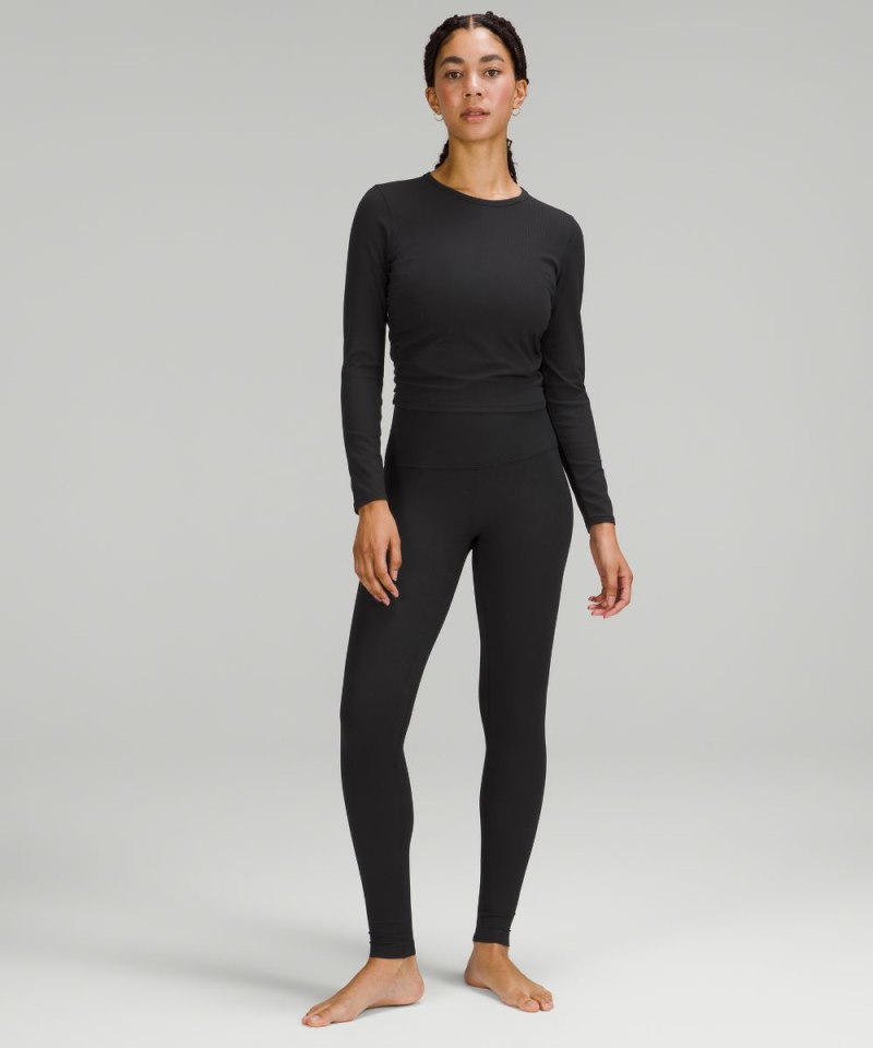 Lululemon All It Takes Ribbed Nulu Long-Sleeve Shirt Black Online Outlet Sale