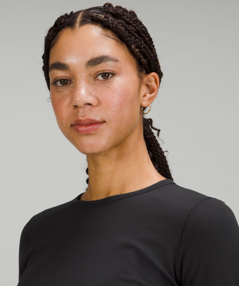 Lululemon All It Takes Ribbed Nulu Long-Sleeve Shirt Black Online Outlet Sale