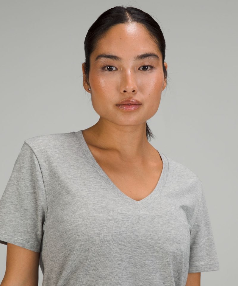 Lululemon Love V-Neck T-Shirt Heathered Core Medium Grey Online Outlet Sale
