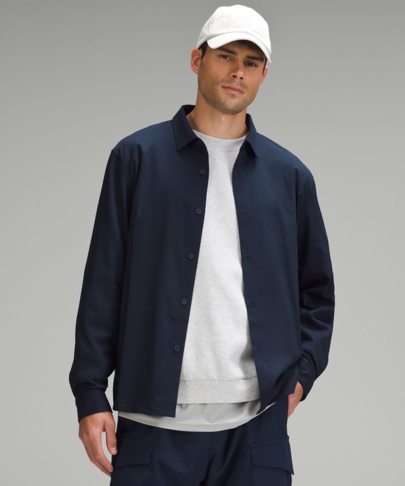 Lululemon Relaxed-Fit Long-Sleeve Button-Up True Navy Online Outlet Sale