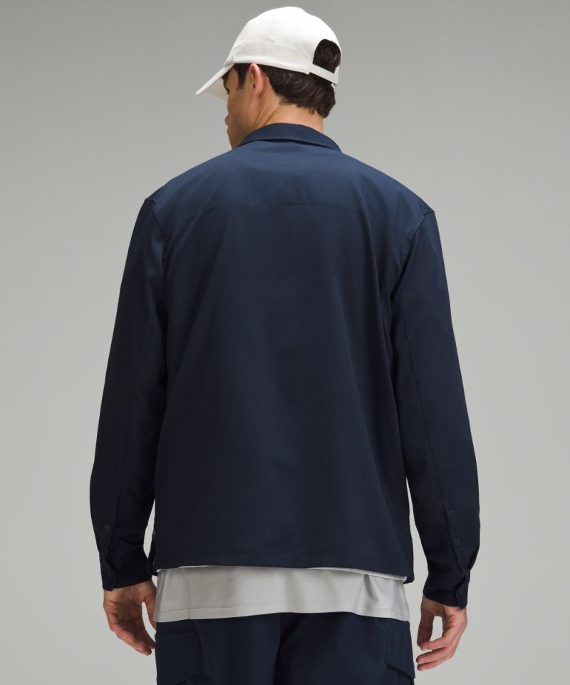 Lululemon Relaxed-Fit Long-Sleeve Button-Up True Navy Online Outlet Sale
