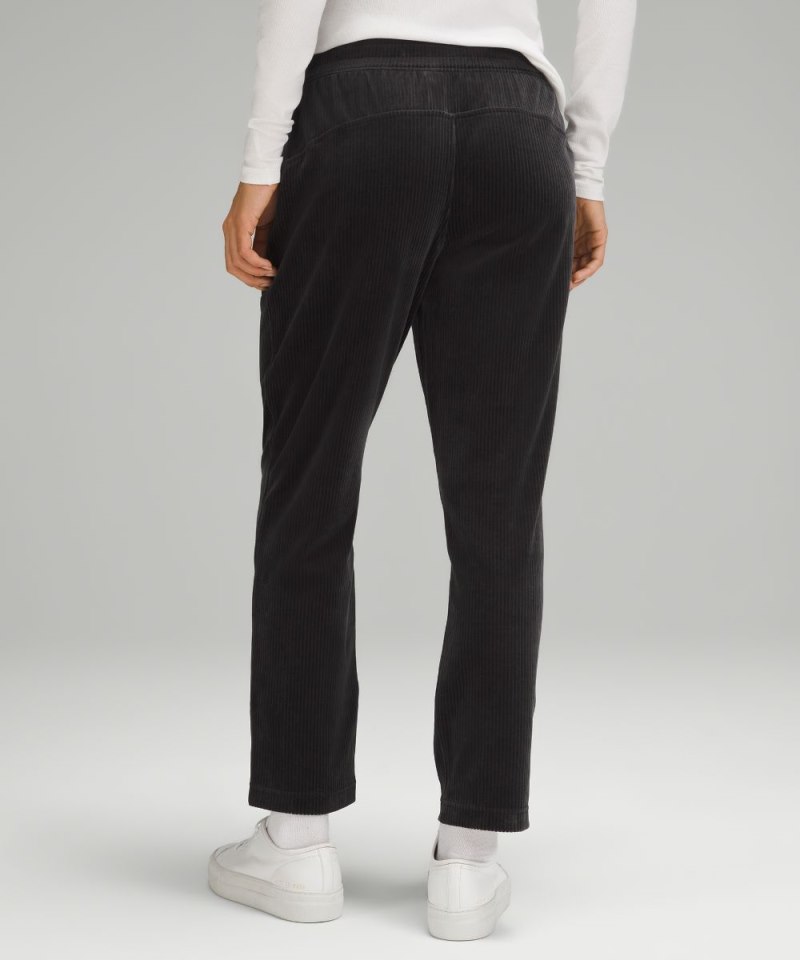Lululemon Scuba Mid-Rise Straight-Leg Pant 7 / 8 Length Velvet Cord Black Online Outlet Sale