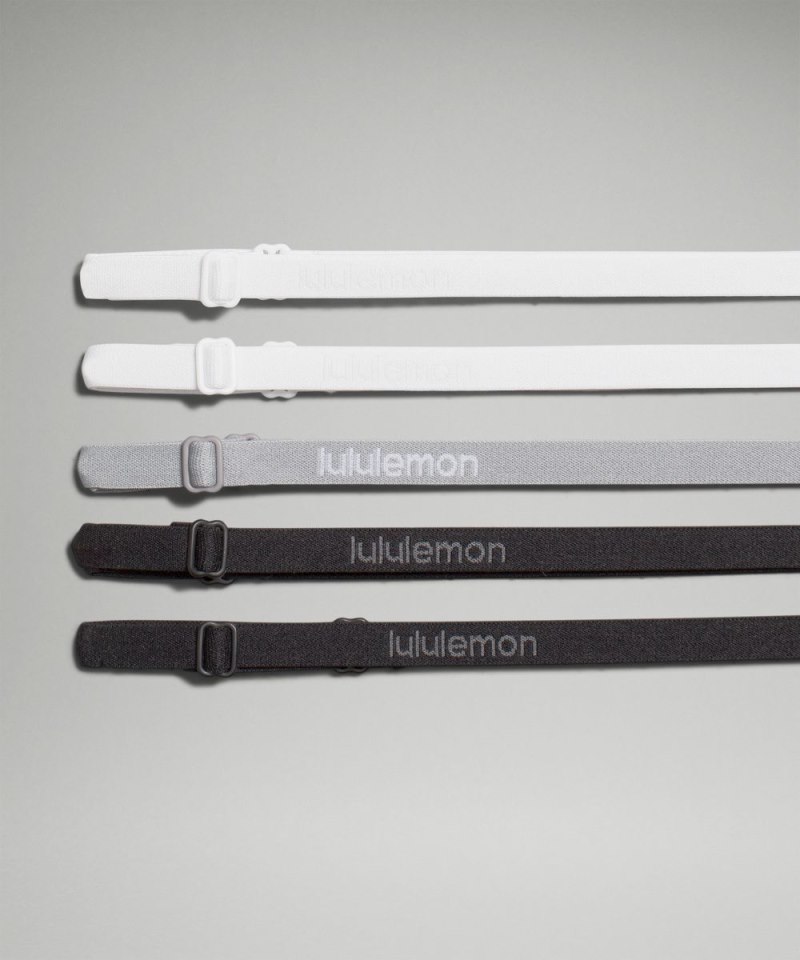 Lululemon Women's Skinny Adjustable Headbands *5 Pack Black / Black / Rhino Grey / White / White Online Outlet Sale