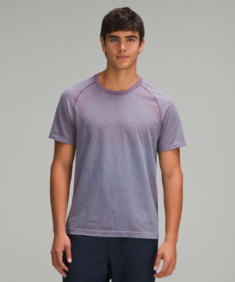 Lululemon Metal Vent Tech Short-Sleeve Shirt *Updated Fit Gamay Red / Kayak Blue Light Online Outlet Sale