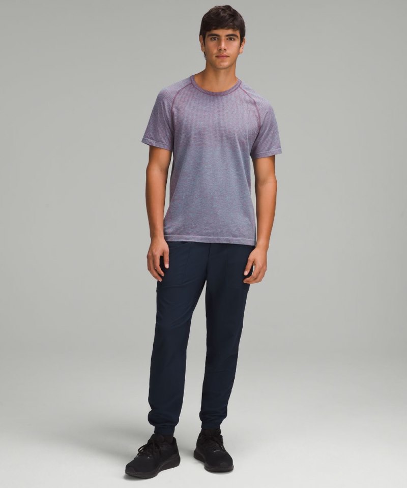 Lululemon Metal Vent Tech Short-Sleeve Shirt *Updated Fit Gamay Red / Kayak Blue Light Online Outlet Sale