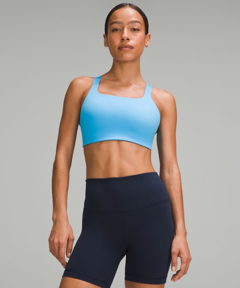 Lululemon Ultralu Square-Neck Workout Bra *Medium Support, D / DD Cup Kayak Blue Light Online Outlet Sale