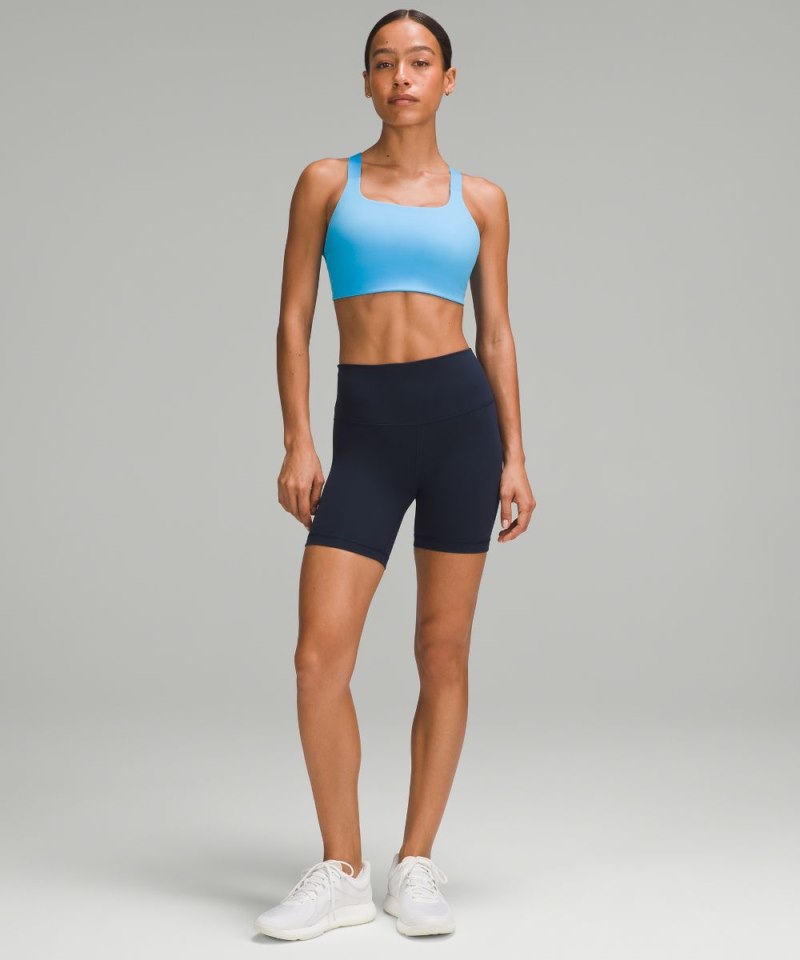 Lululemon Ultralu Square-Neck Workout Bra *Medium Support, D / DD Cup Kayak Blue Light Online Outlet Sale