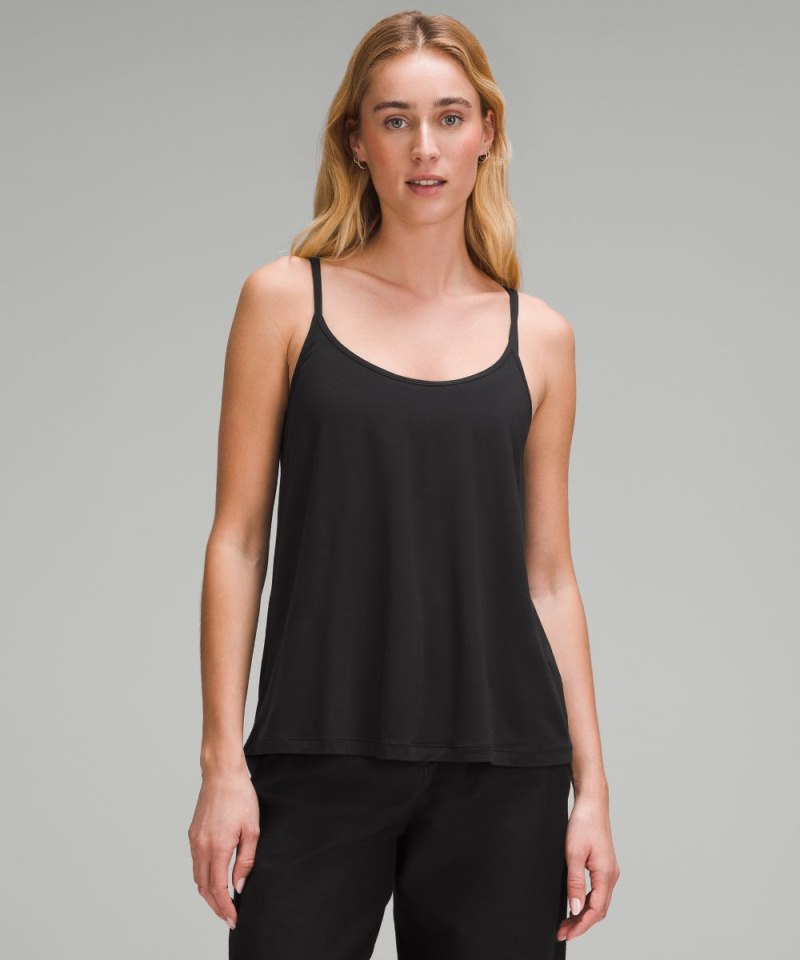 Lululemon Modal Silk-Blend Spaghetti Strap Tank Top Black Online Outlet Sale