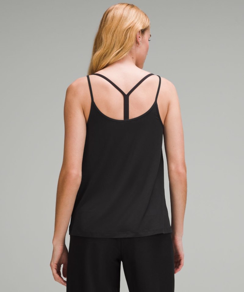 Lululemon Modal Silk-Blend Spaghetti Strap Tank Top Black Online Outlet Sale
