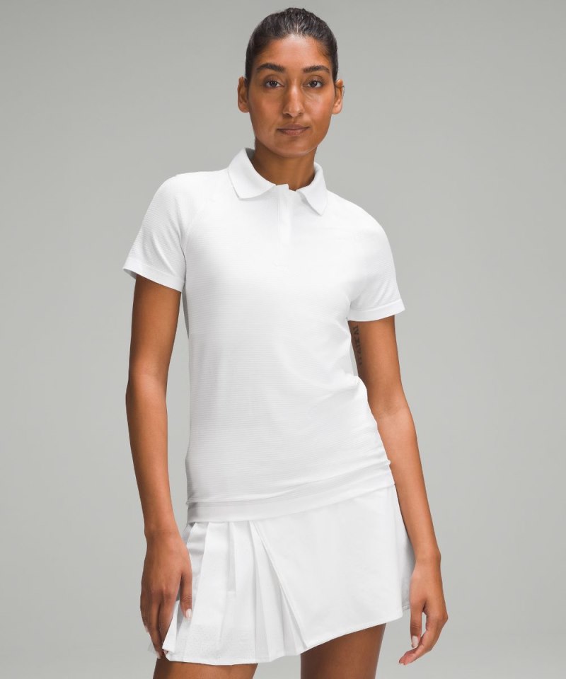 Lululemon Swiftly Tech Short-Sleeve Polo Shirt White / White Online Outlet Sale