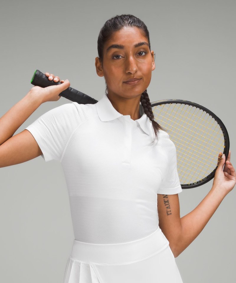 Lululemon Swiftly Tech Short-Sleeve Polo Shirt White / White Online Outlet Sale