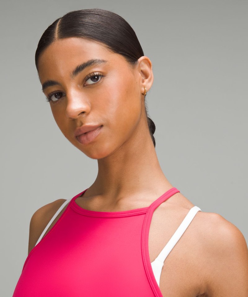Lululemon Wunder Train High-Neck Cross-Back Tank Top Cherry Mist Online Outlet Sale