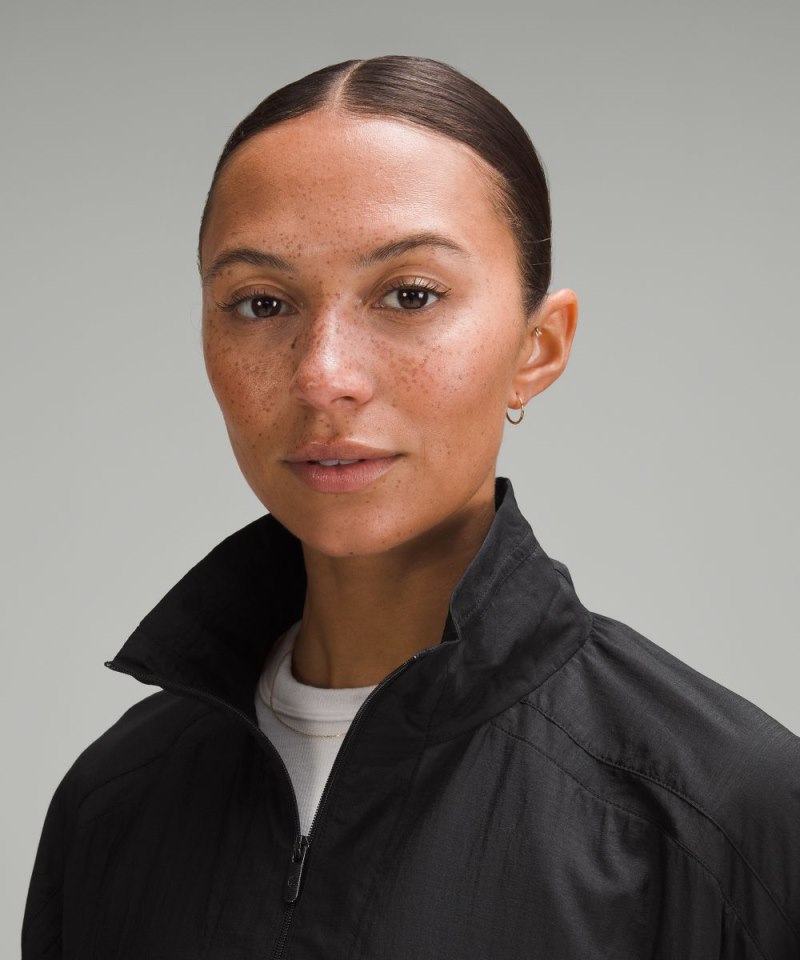 Lululemon Lightweight Woven Side-Snap Anorak Black Online Outlet Sale