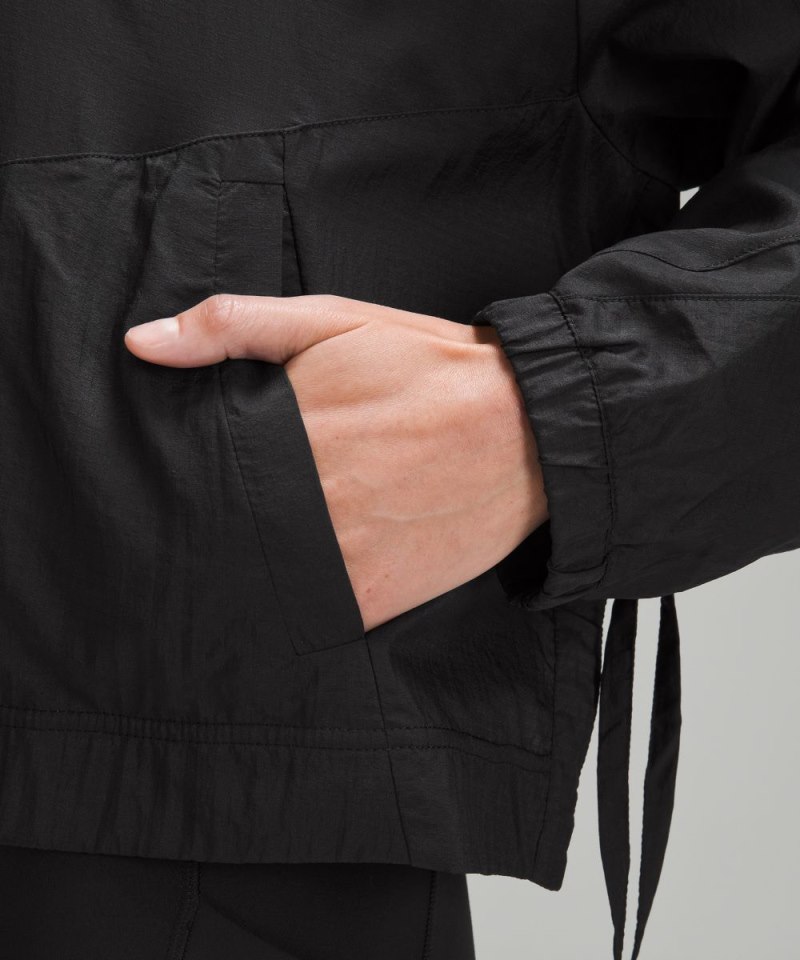 Lululemon Lightweight Woven Side-Snap Anorak Black Online Outlet Sale