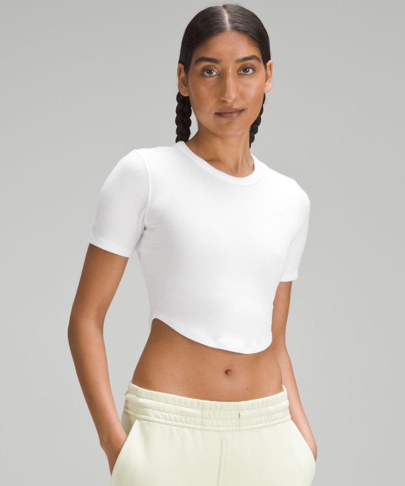 Lululemon Hold Tight Cropped T-Shirt White Online Outlet Sale