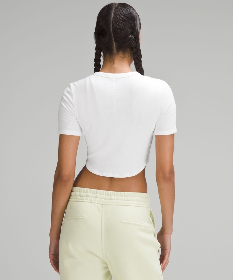 Lululemon Hold Tight Cropped T-Shirt White Online Outlet Sale