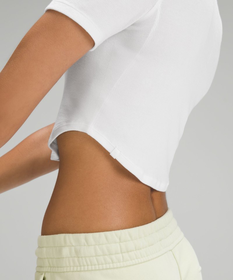 Lululemon Hold Tight Cropped T-Shirt White Online Outlet Sale