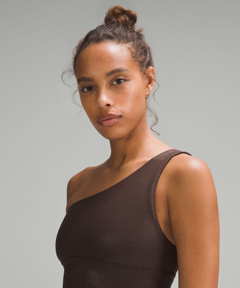 Lululemon lululemon Align™ Asymmetrical Ribbed Bra *Light Support A / B Cup Shine Espresso (not available) Online Outlet Sale