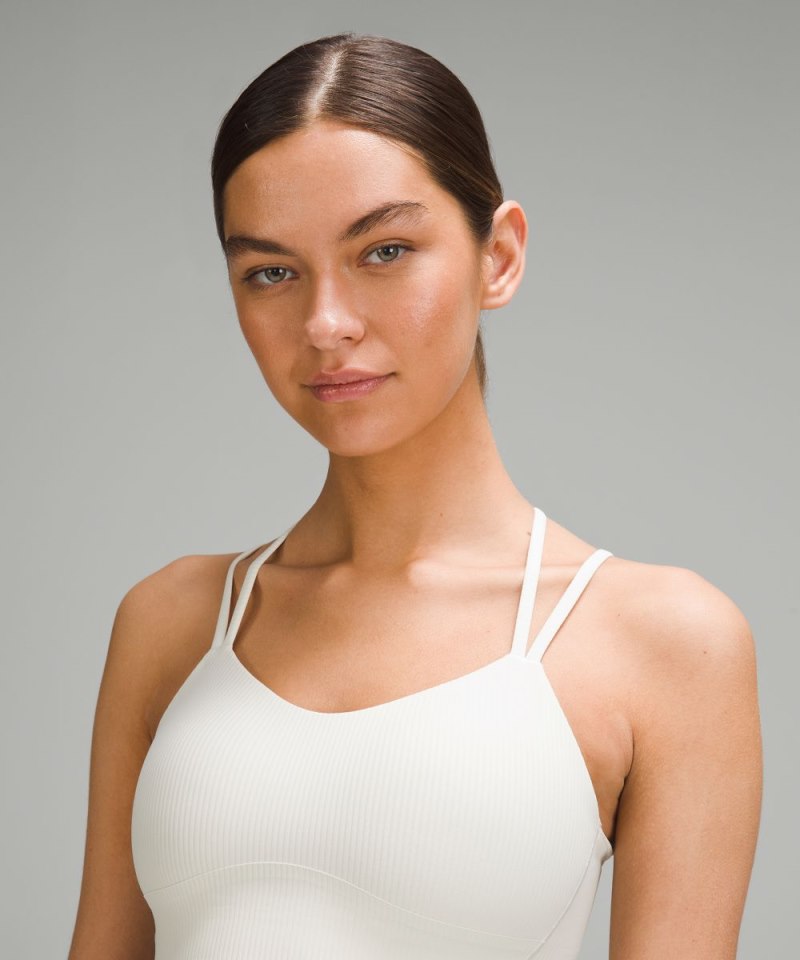Lululemon Like a Cloud Ribbed Longline Bra *Light Support, B / C Cup Bone Online Outlet Sale