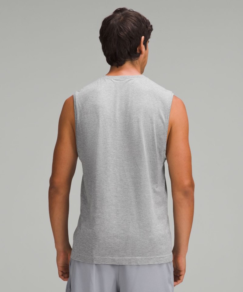 Lululemon Metal Vent Tech Sleeveless Shirt *Updated Fit Slate / White Online Outlet Sale