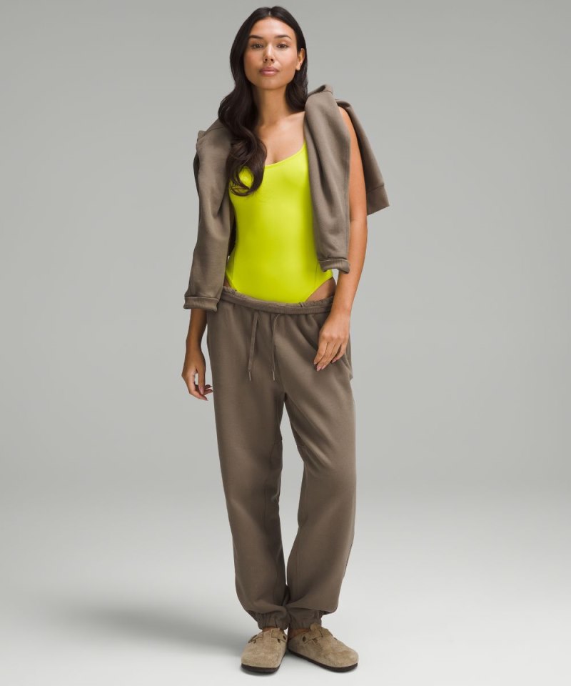 Lululemon Wundermost Ultra-Soft Nulu Square-Neck Sleeveless Bodysuit Lichen Lime Online Outlet Sale