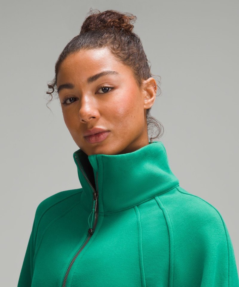 Lululemon Scuba Oversized Funnel-Neck Half Zip Cascadia Green Online Outlet Sale