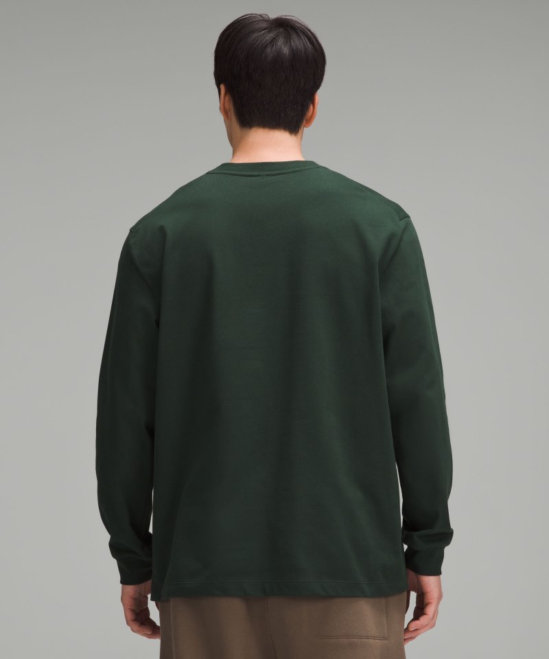 Lululemon Heavyweight Cotton Jersey Long-Sleeve Shirt Legacy Green Online Outlet Sale