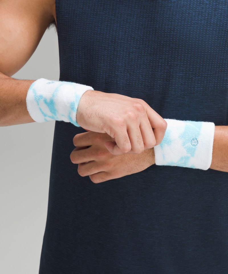 Lululemon Cotton Terry Wristband *2 Pack Cyan Blue Online Outlet Sale
