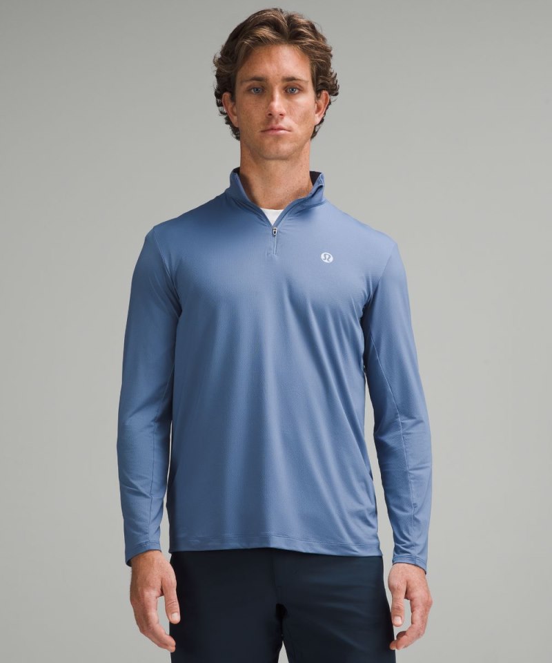 Lululemon Long-Sleeve Golf Half Zip Oasis Blue Online Outlet Sale