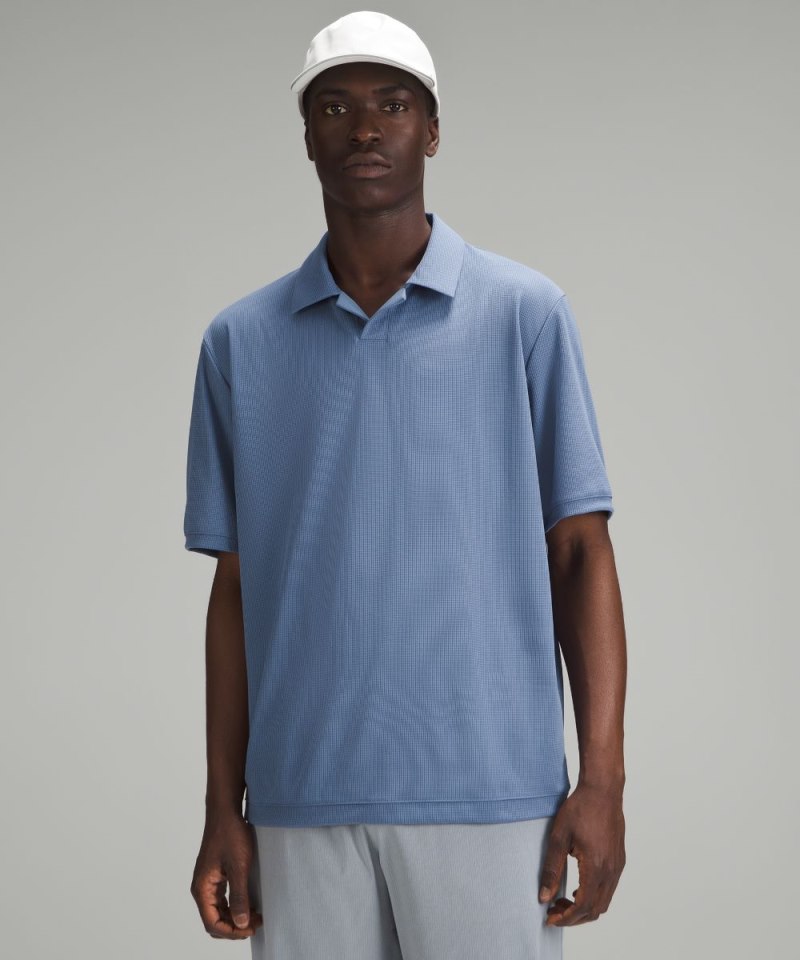 Lululemon Textured Mesh Short-Sleeve Polo Shirt Oasis Blue Online Outlet Sale