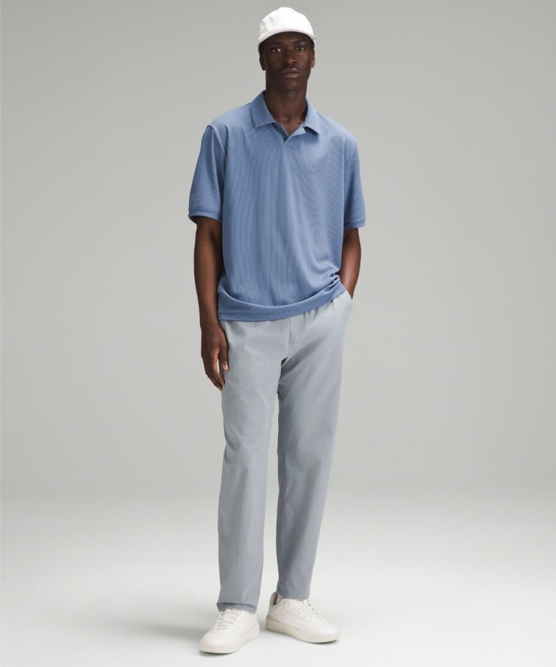Lululemon Textured Mesh Short-Sleeve Polo Shirt Oasis Blue Online Outlet Sale