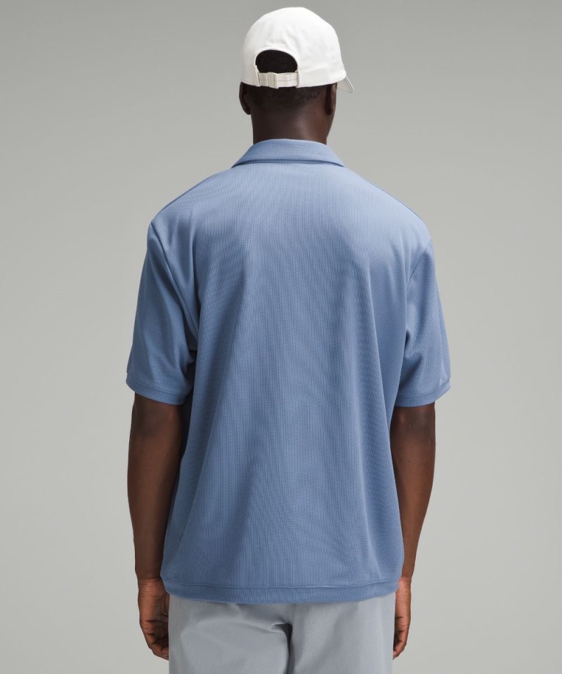 Lululemon Textured Mesh Short-Sleeve Polo Shirt Oasis Blue Online Outlet Sale