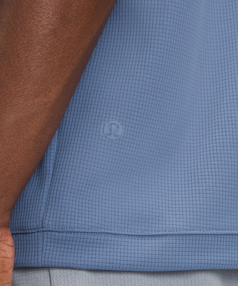 Lululemon Textured Mesh Short-Sleeve Polo Shirt Oasis Blue Online Outlet Sale
