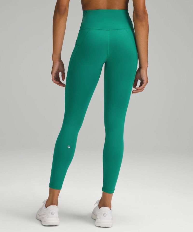 Lululemon Wunder Train High-Rise Tight with Pockets 25" Cascadia Green Online Outlet Sale