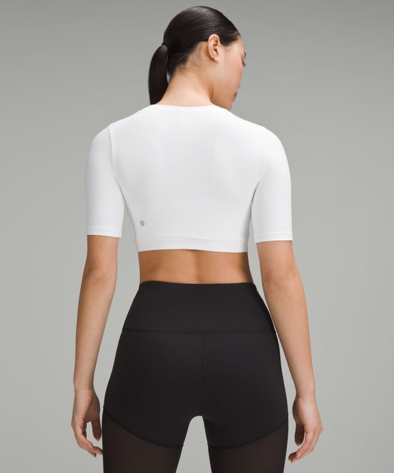 Lululemon Wunder Train Super-Cropped T-Shirt White Online Outlet Sale