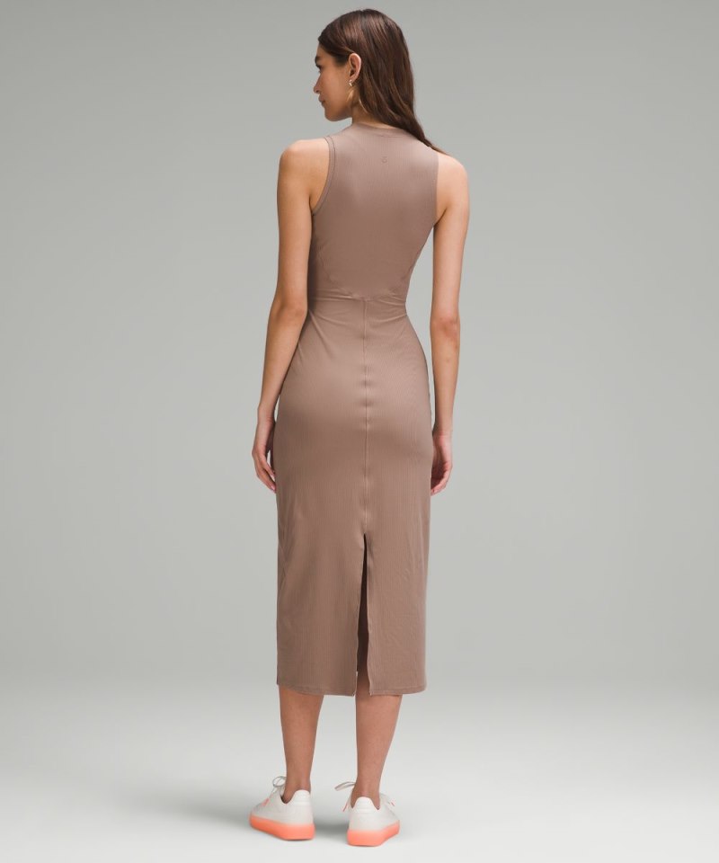 Lululemon All Aligned Ribbed Midi Dress Taupetastic Online Outlet Sale