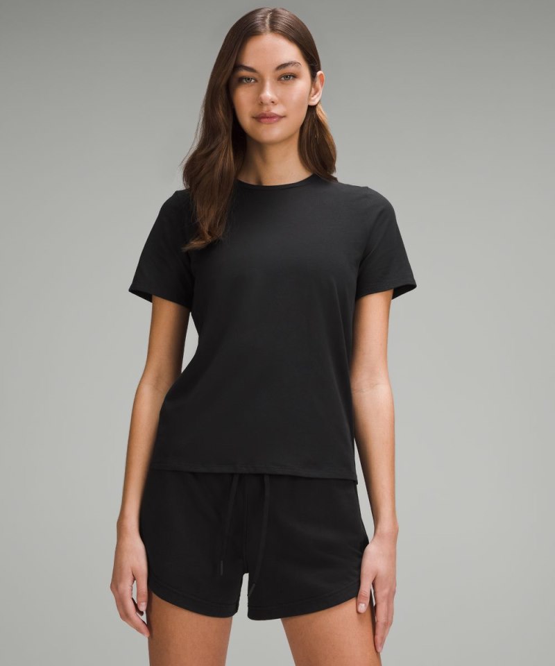 Lululemon Organic Cotton Crewneck T-Shirt Black Online Outlet Sale