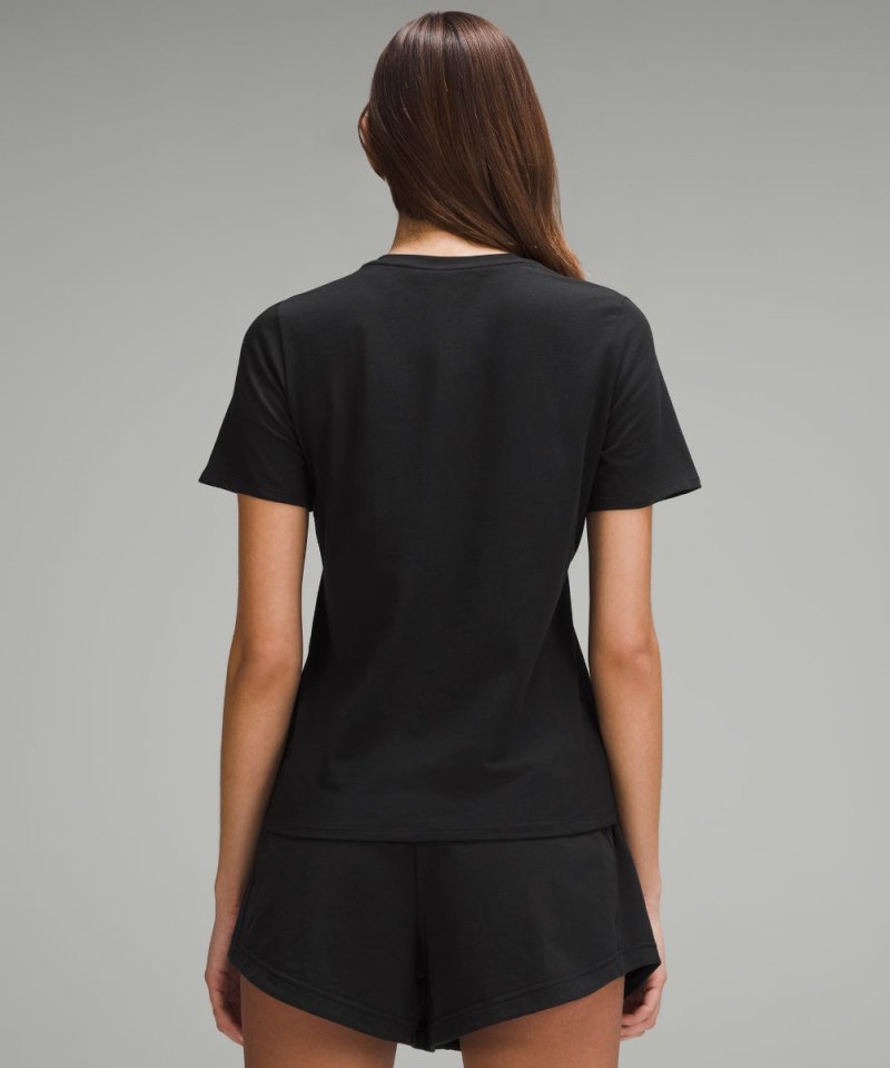 Lululemon Organic Cotton Crewneck T-Shirt Black Online Outlet Sale