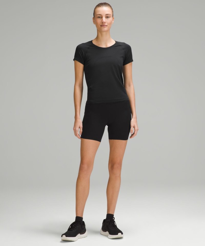 Lululemon Fast and Free High-Rise Short 6" *Pockets Black Online Outlet Sale
