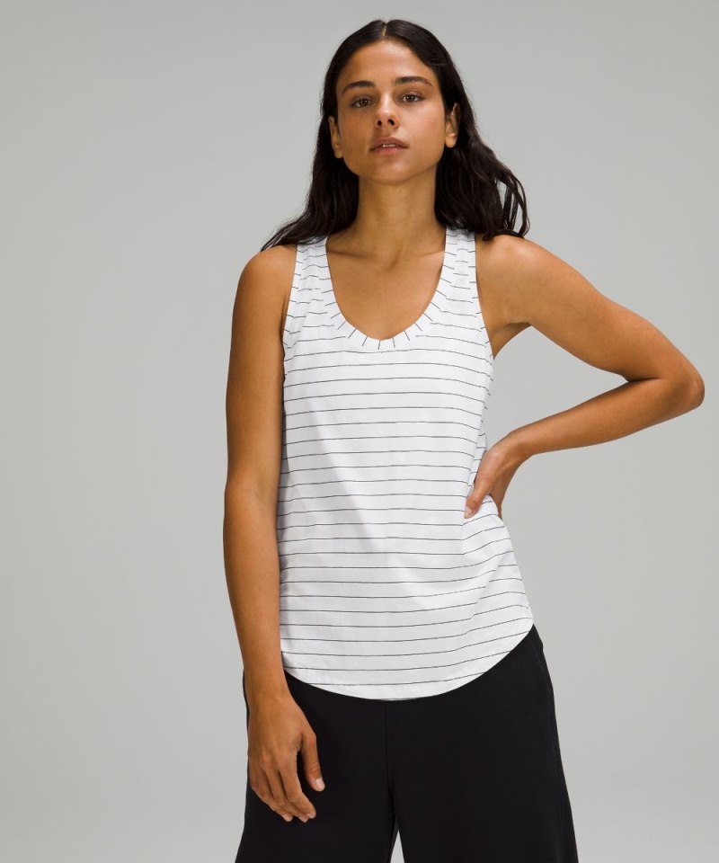 Lululemon Love Tank Top Short Serve Stripe White Black Online Outlet Sale