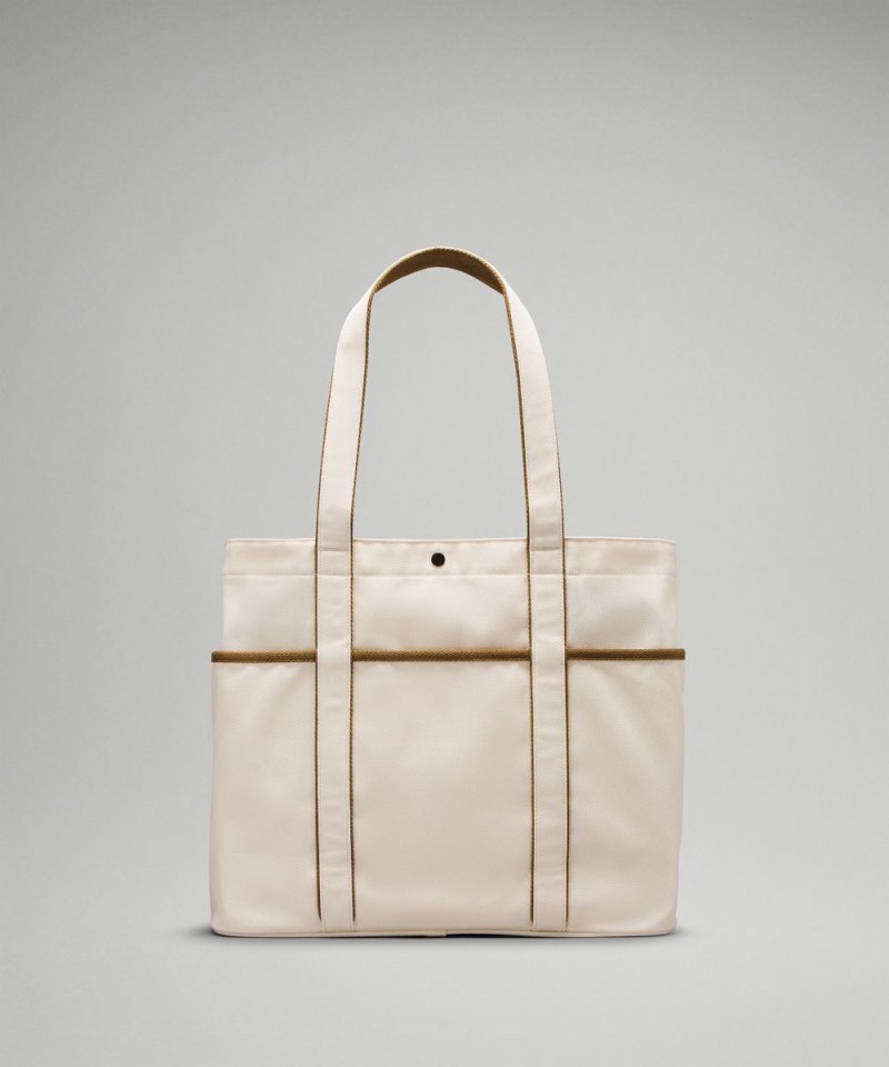 Lululemon Daily Multi-Pocket Canvas Tote Bag 20L *Logo Natural / Artifact Online Outlet Sale